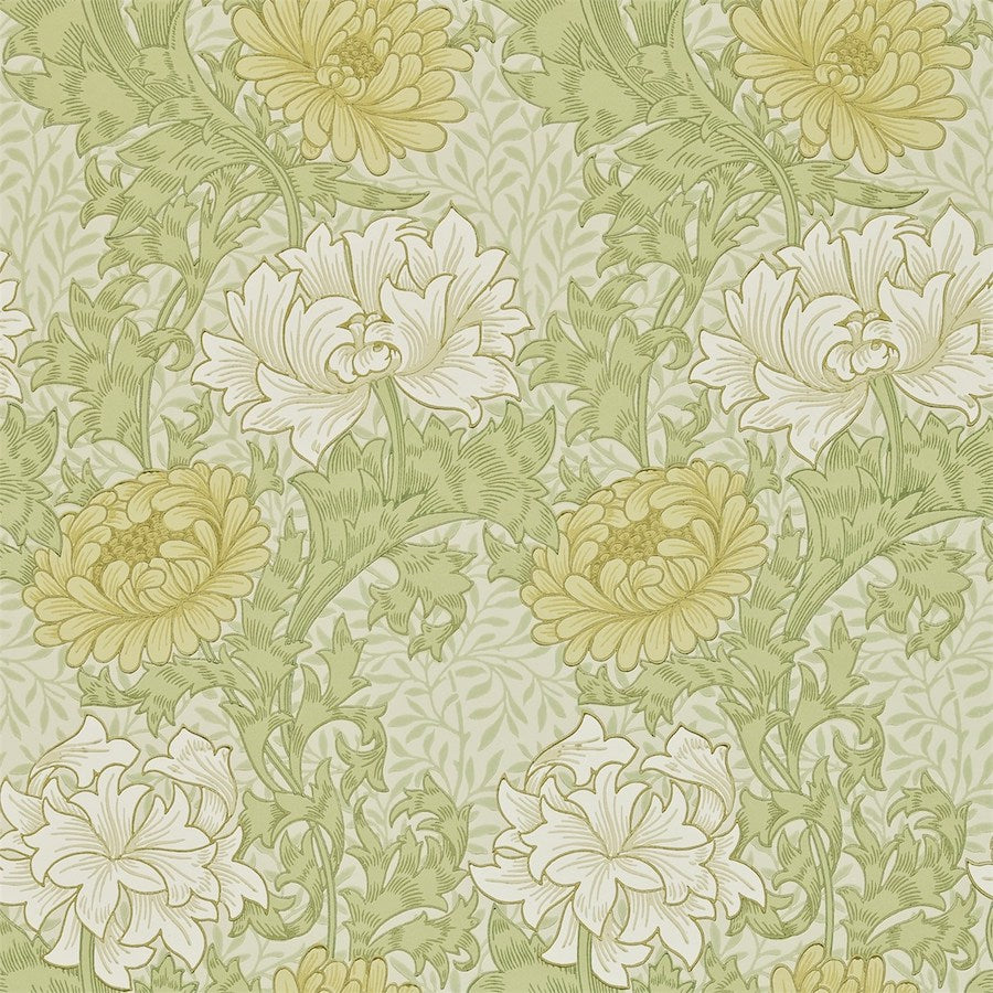 Morris and Co Tapet Chrysanthemum Pale Olive