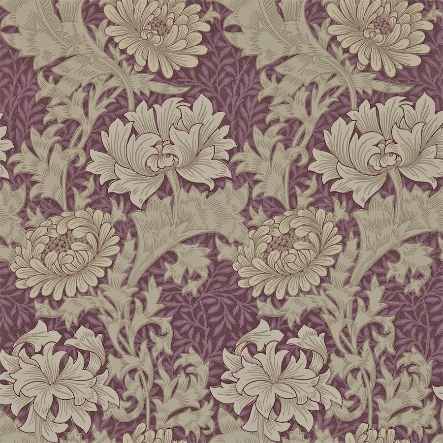Morris and Co Tapet Chrysanthemum Wine