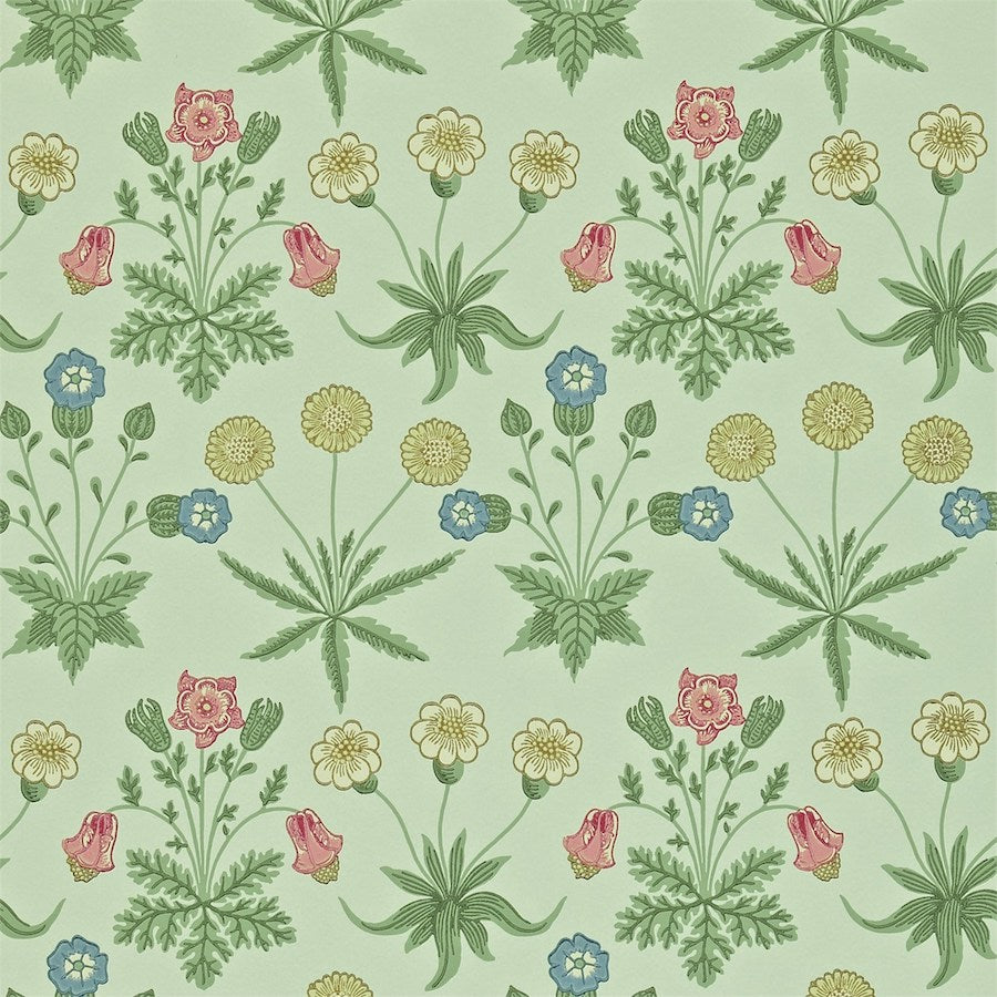 Morris and Co Tapet Daisy Pale Green Rose