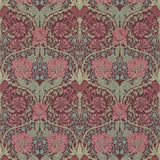 Morris and Co Tapet Honeysuckle & Tulip Burgundy Sage