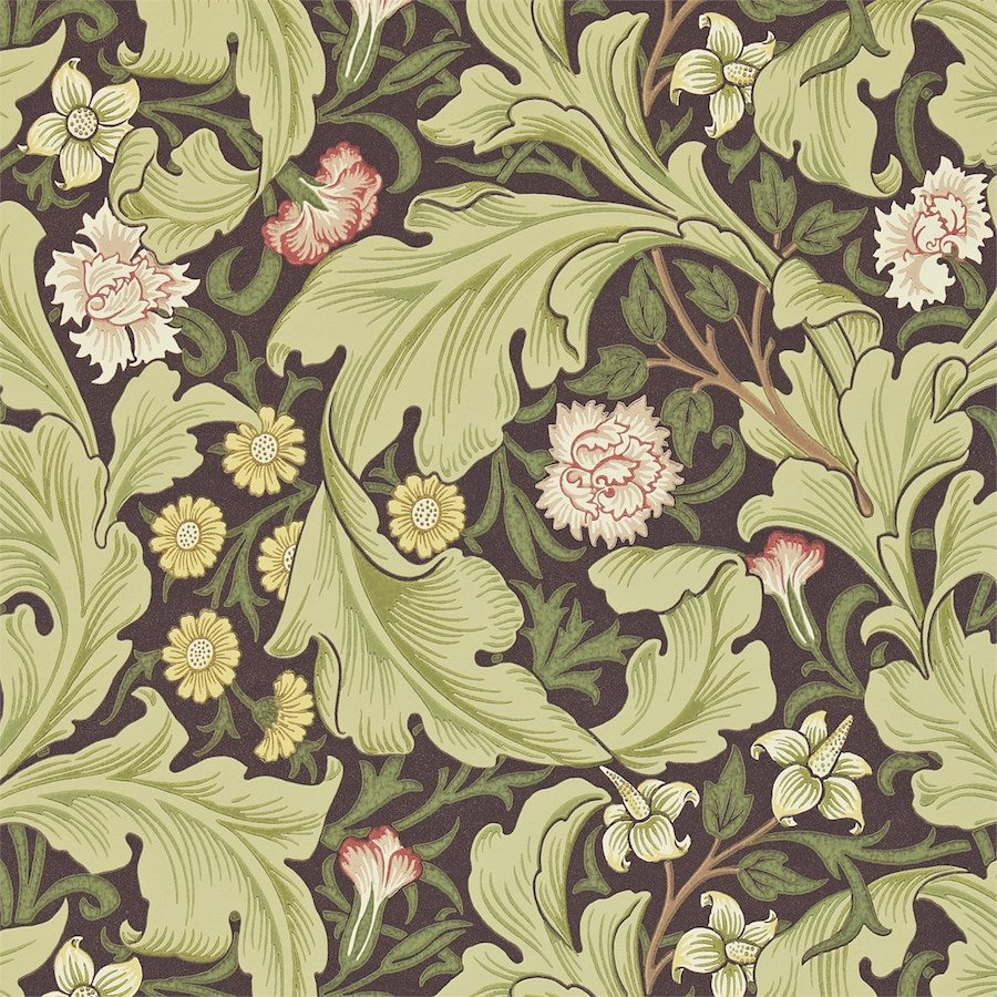 Morris and Co Tapet Leicester Chocolate Olive