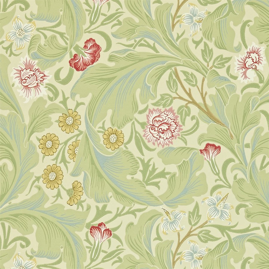 Morris and Co Tapet Leicester Green Coral