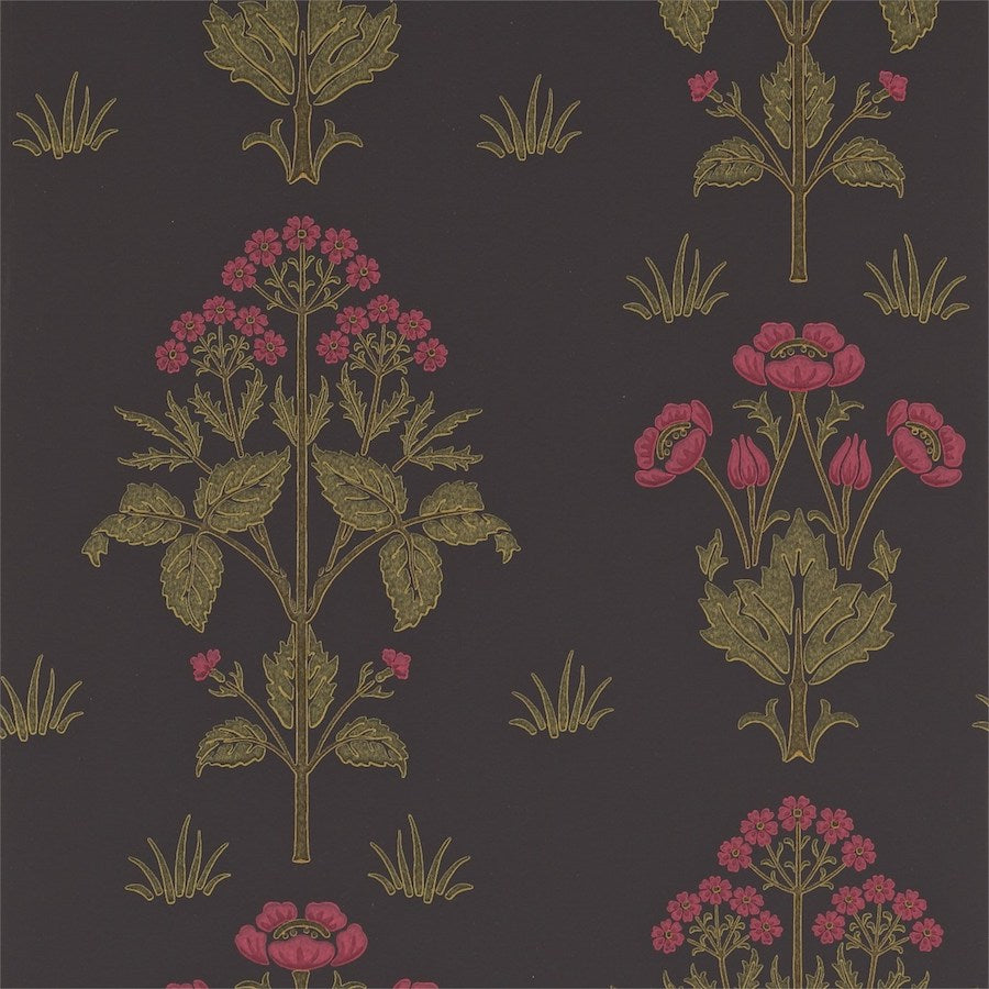 Morris and Co Tapet Meadow Sweet Charcoal Rose