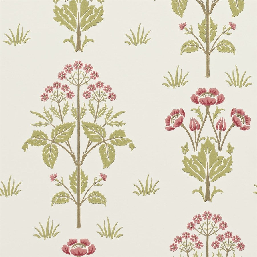 Load image into Gallery viewer, Morris and Co Tapet Meadow Sweet Rose Olive

