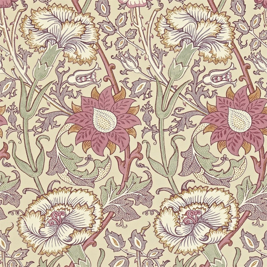 Morris and Co Tapet Pink & Rose Manilla Wine