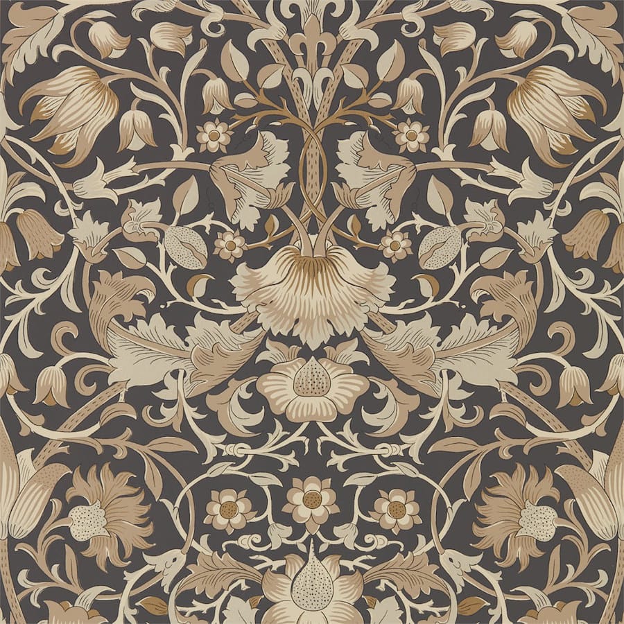 Morris and Co Tapet Pure Lodden Charcoal Gold