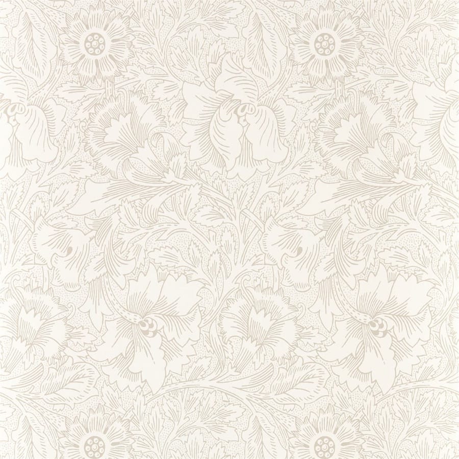 Morris and Co Tapet Pure Poppy Ecru Stone