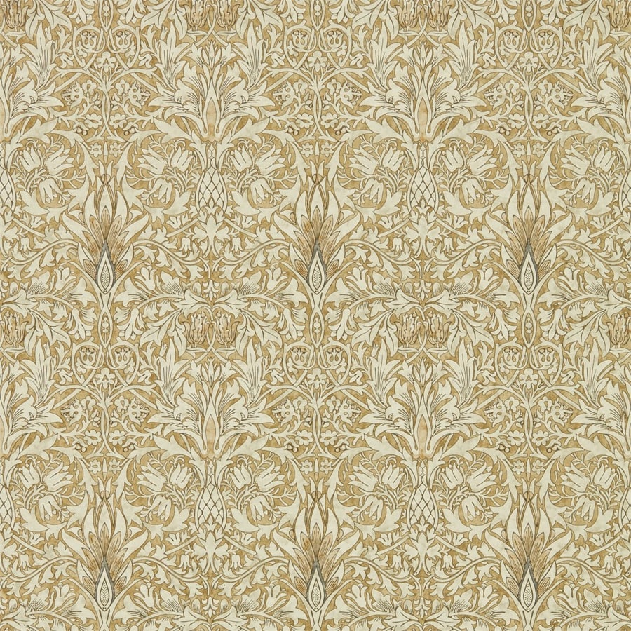 Morris and Co Tapet Snakeshead Gold Linen