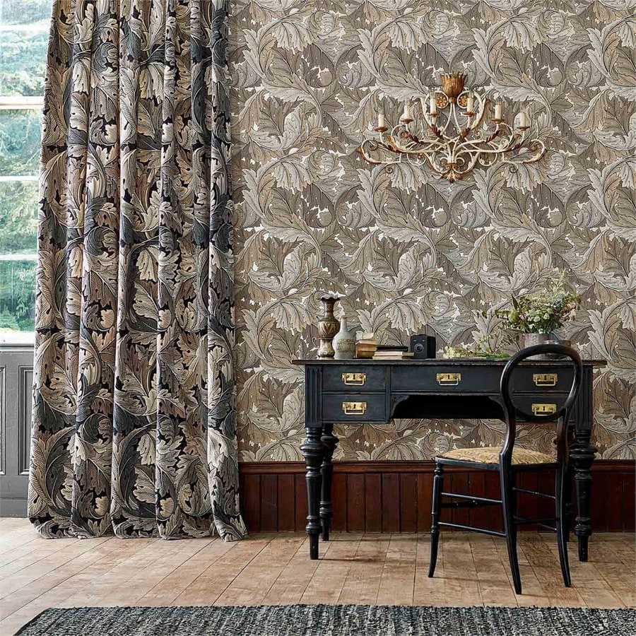 Morris and Co Tyg Acanthus Slate Blue Thyme
