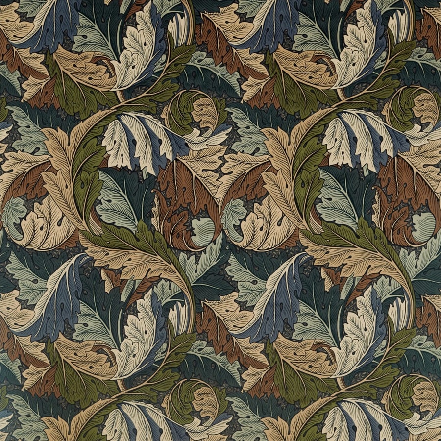 Morris and Co Tyg Acanthus Slate Blue Thyme