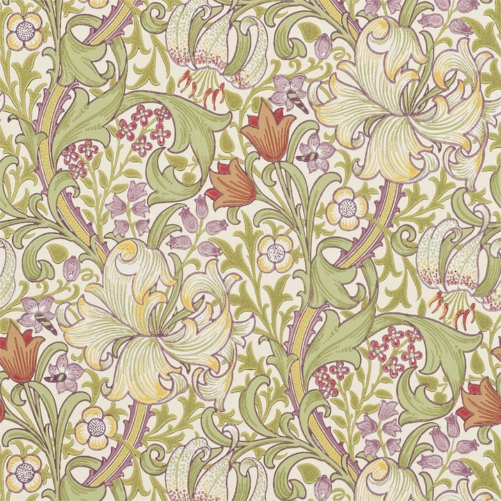 Morris and Co Tapet Golden Lily Olive Russet