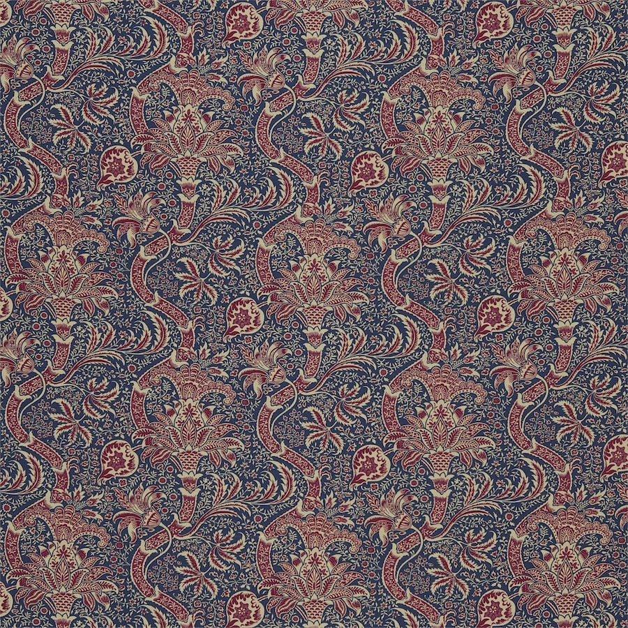 Morris and Co Tyg Indian Indigo Red