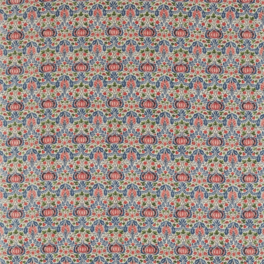 Morris and Co Tyg Little Chintz Indigo Carmine