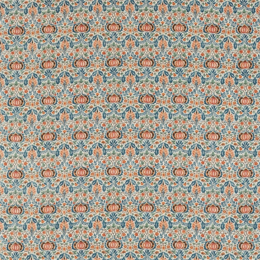 Morris and Co Tyg Little Chintz Teal Saffron