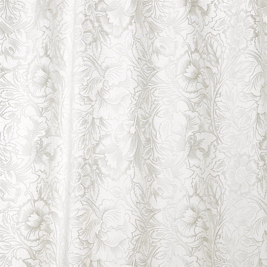 Morris and Co Tyg Pure Poppy Embroidery Paper White