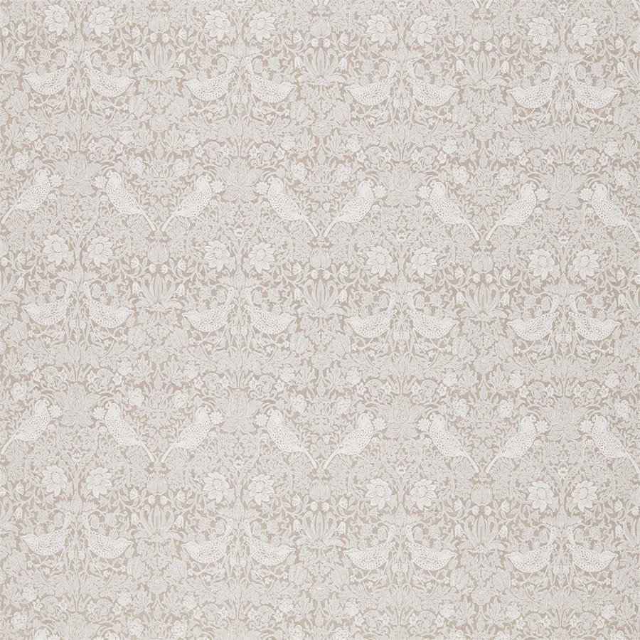 Morris and Co Tyg Pure Strawberry Thief Embroidery Flax