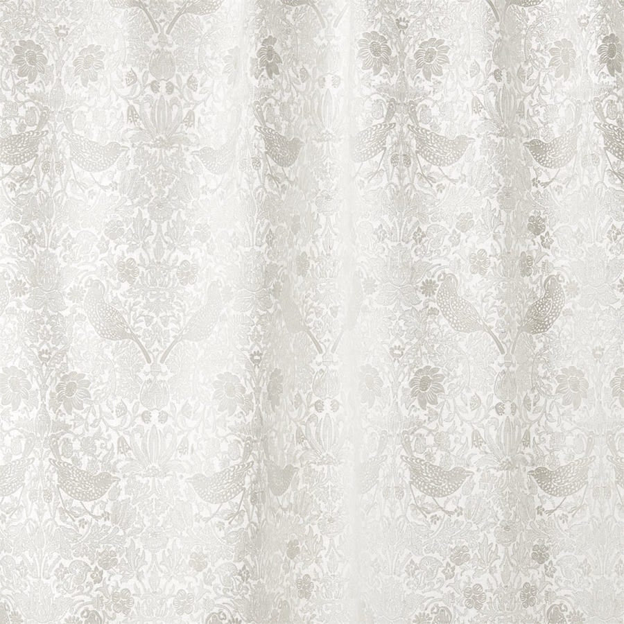 Morris and Co Tyg Pure Strawberry Thief Embroidery Paper White