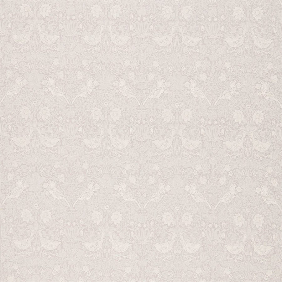 Morris and Co Tyg Pure Strawberry Thief Embroidery Pebble
