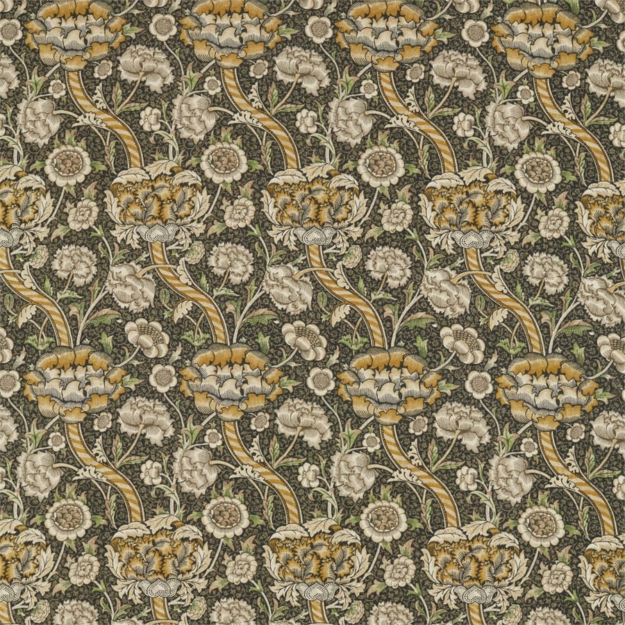 Morris and Co Tyg Wandle Charcoal Mustard