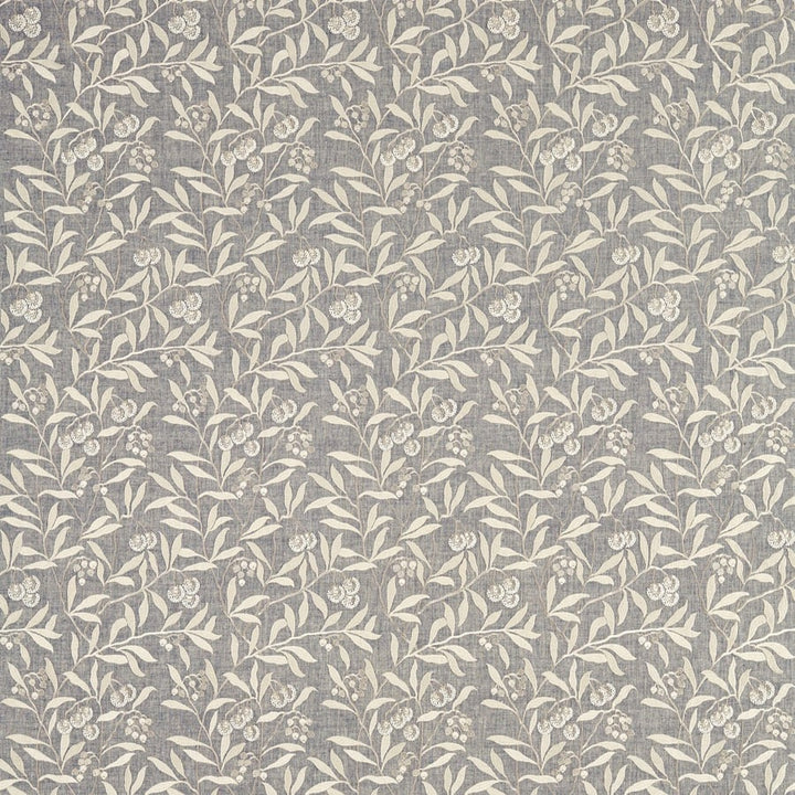 Morris and Co Tyg Pure Arbutus Embroidery Inky Grey