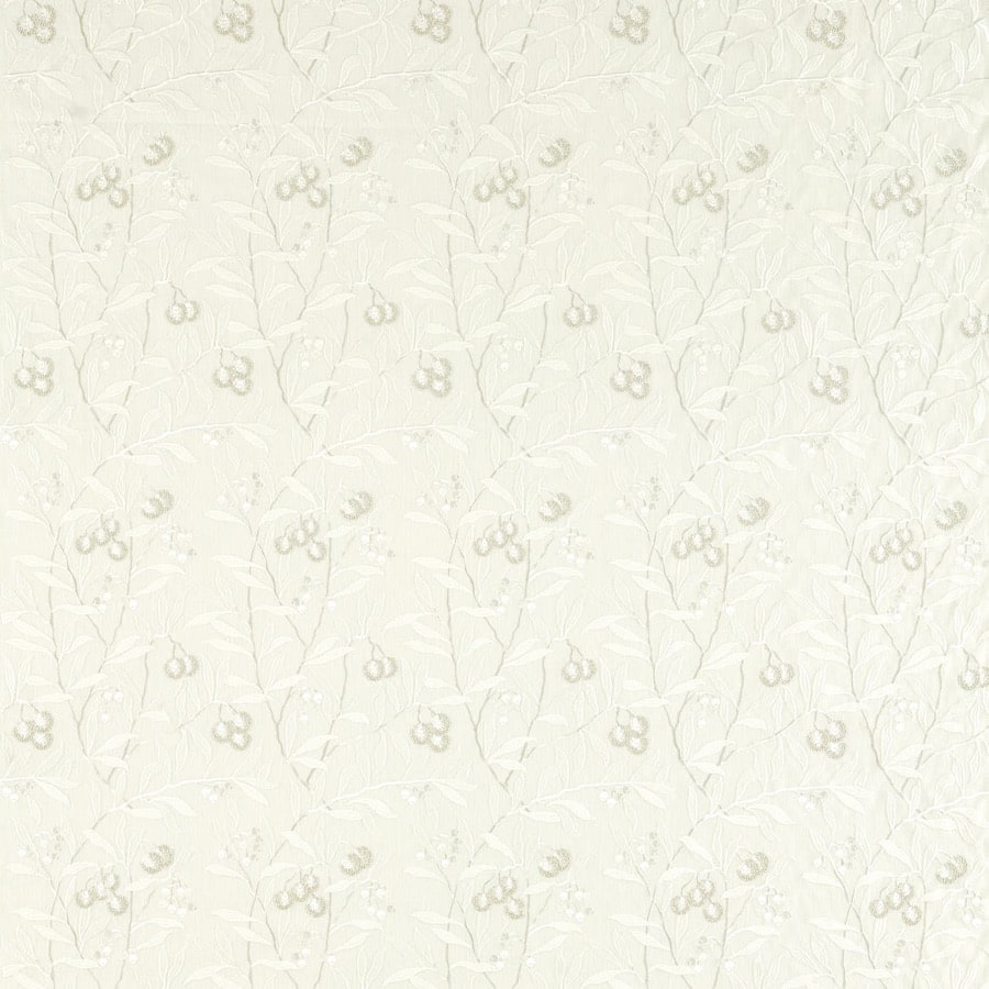 Morris and Co Tyg Pure Arbutus Embroidery White Clover