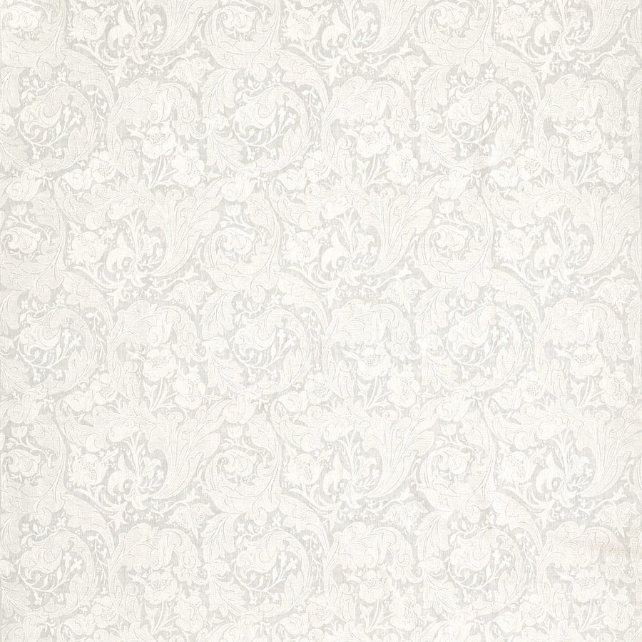 Morris and Co Tyg Pure Bachelors Button Embroidery Grey Blue
