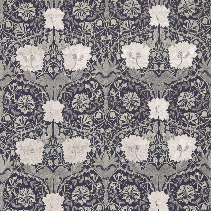 Morris & Co Tyg Pure Honeysuckle & Tulip Embroidery