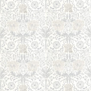 Morris and Co Tyg Pure Honeysuckle & Tulip Embroidery Lightish Grey