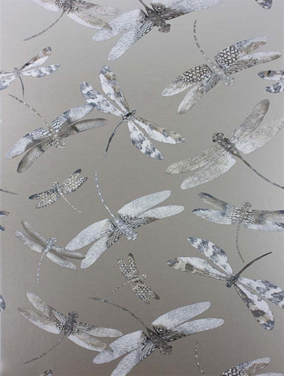 Osborne and Little Tapet Dragonfly Dance Taupe Grey