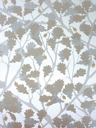 Osborne and Little Tapet Feuille De Chene Ivory Silver