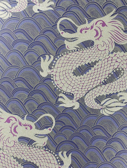 Lataa kuva Galleria-katseluun, Osborne and Little Tapet Celestial Dragon Ink Amethyst

