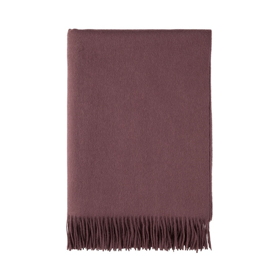 Load image into Gallery viewer, Johnstons Of Elgin Pläd Plain Cashmere Mulberry
