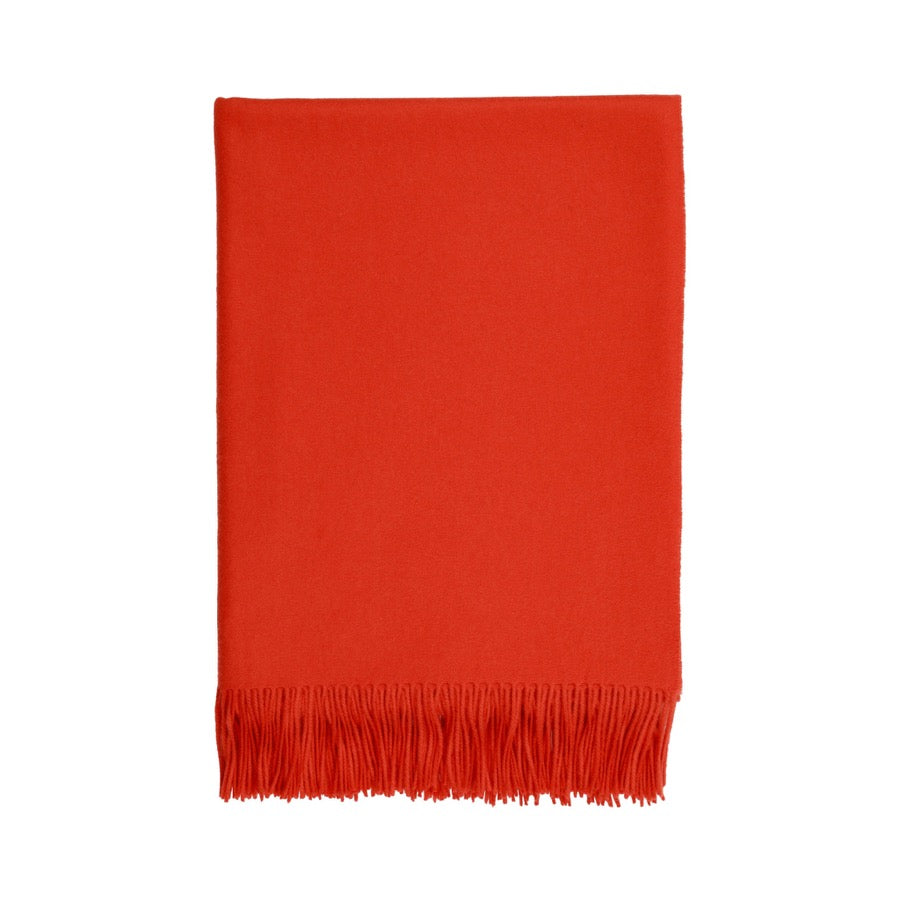 Johnstons Of Elgin Pläd Plain Cashmere Vermillion Orange