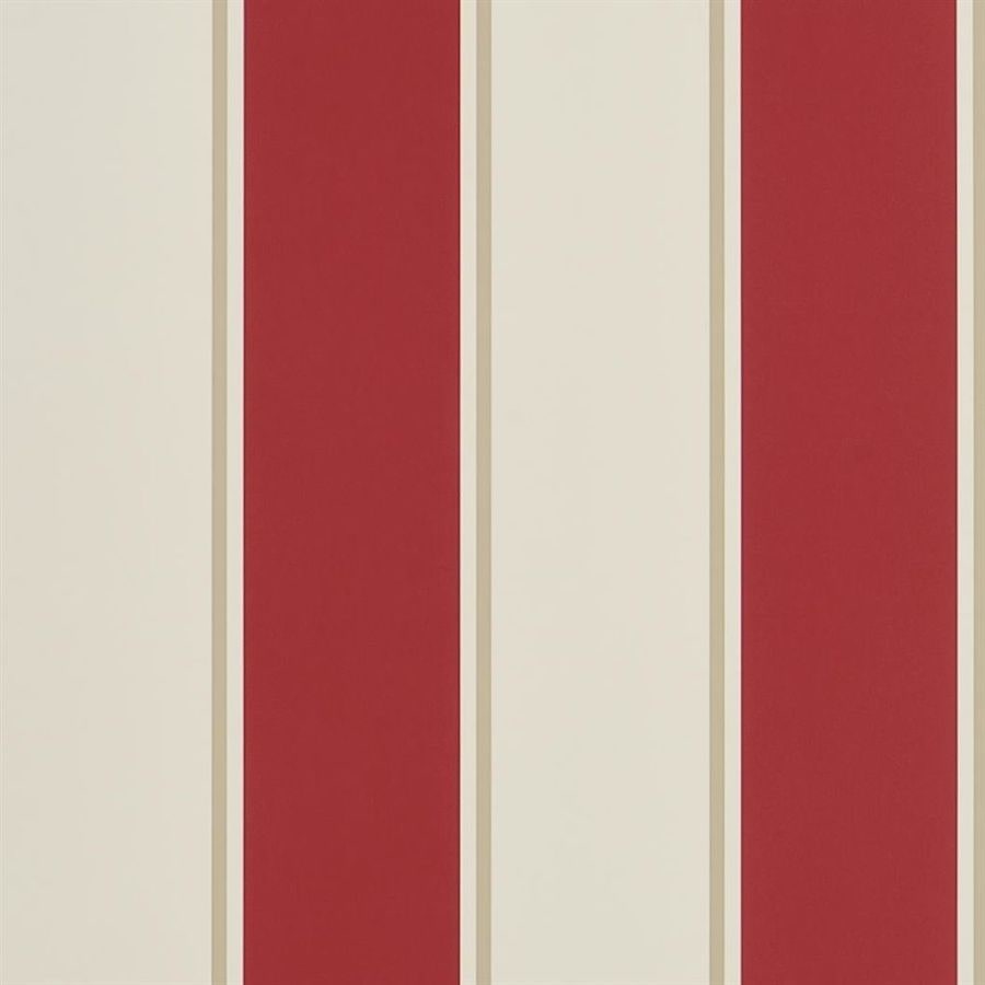 Lataa kuva Galleria-katseluun, Ralph Lauren Home Tapet Mapleton Stripe Vermilion
