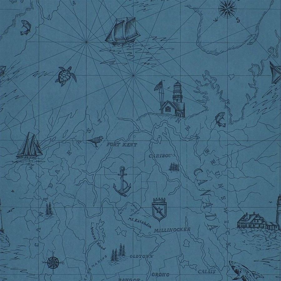 Ralph Lauren Home Tapet Searsport Map Atlantic