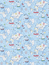 Sanderson Tapet Treasure Map Seablue