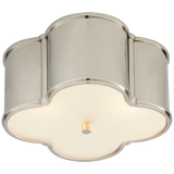 Basil Small Flush Mount in Polished Nickel with Frosted Glass