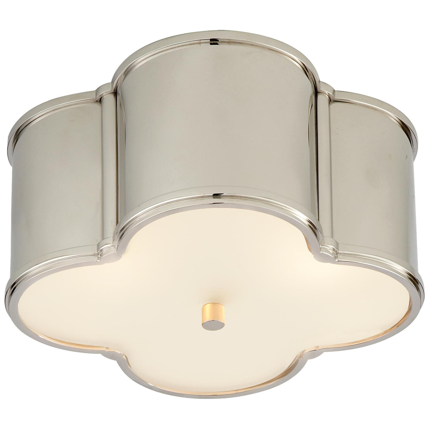Lade das Bild in den Galerie-Viewer, Basil Small Flush Mount in Polished Nickel with Frosted Glass
