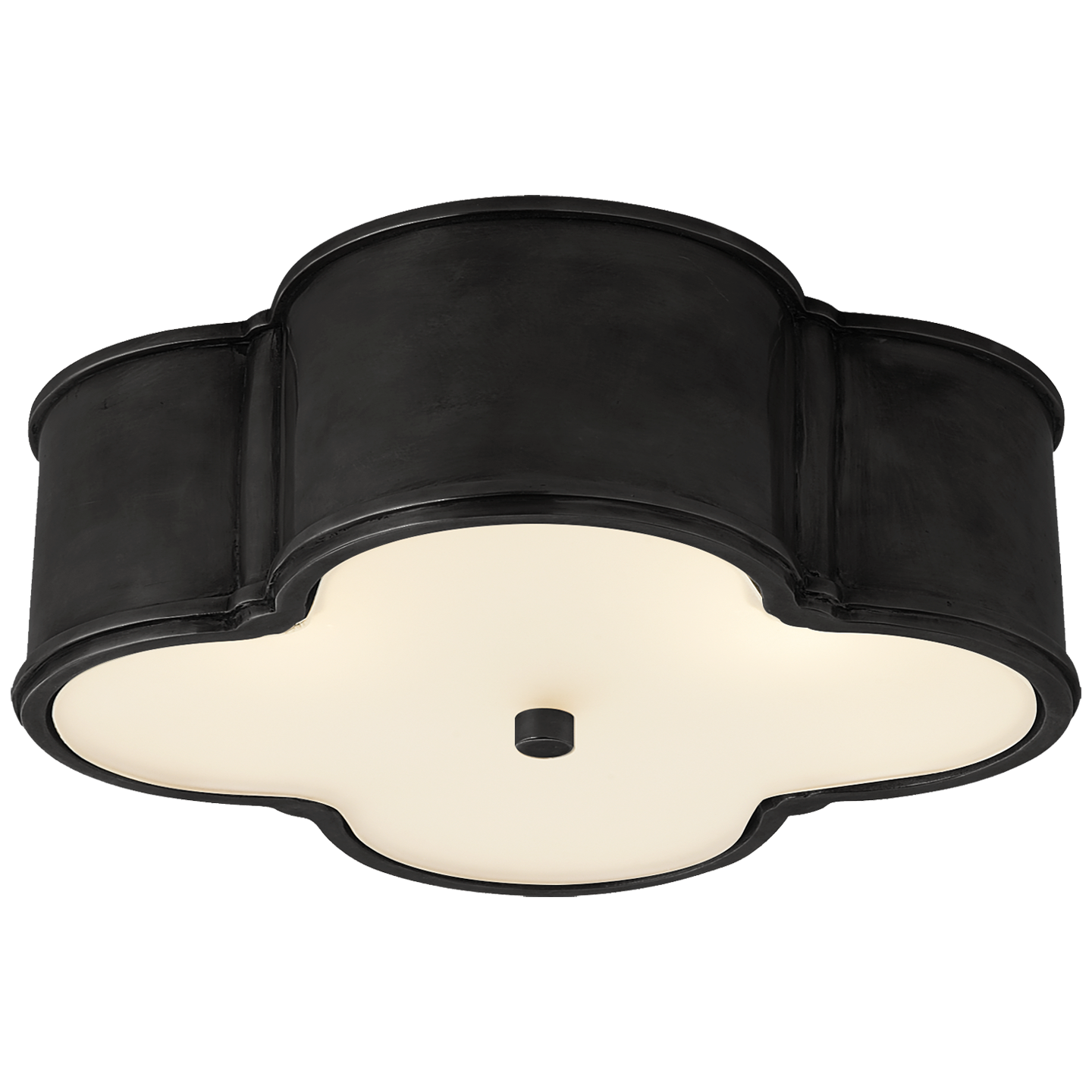 Basil Large Flush Mount in Gun Metal with Frosted Glass