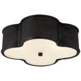 Basil Large Flush Mount in Gun Metal with Frosted Glass