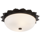 Rachel Small Flush Mount in Gun Metal with White Glass