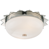 Rachel Small Flush Mount in Polished Nickel with White Glass