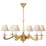Myrna Chandelier in Natural Brass with Natural Paper Shades