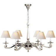 Myrna Chandelier in Polished Nickel with Natural Paper Shades