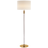 Hand-Rubbed Antique Brass And Clear Glass With Linen Shade