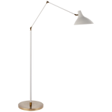 Charlton Floor Lamp in White and Hand-Rubbed Antique Brass