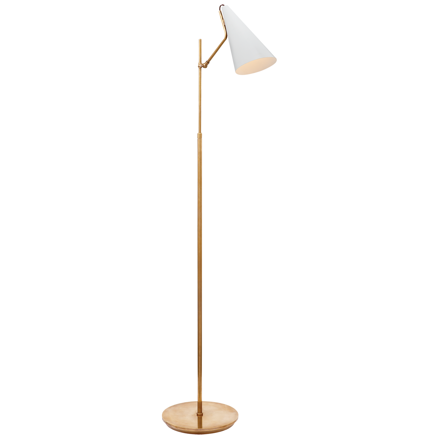 Load image into Gallery viewer, Clemente Floor Lamp in Hand-Rubbed Antique Brass with White
