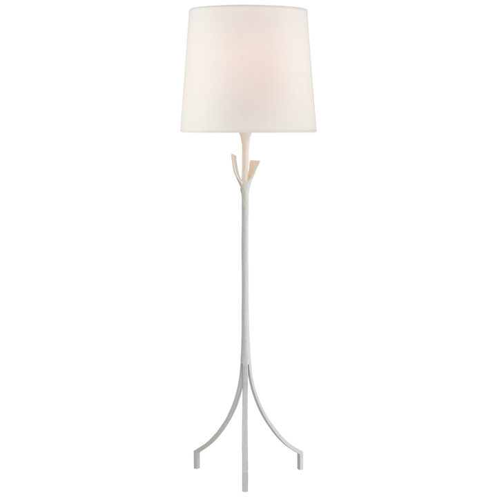 Fliana Floor Lamp in Plaster White with Linen Shade