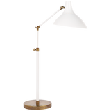Charlton Table Lamp in White and Hand-Rubbed Antique Brass
