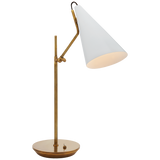 Clemente Table Lamp in Hand-Rubbed Antique Brass with White